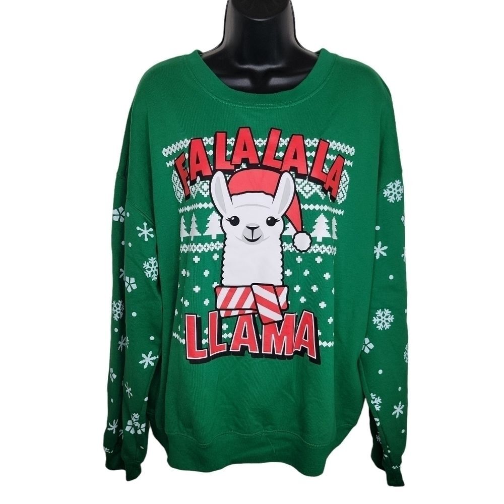 Wound Up Falalala Llama Christmas Holiday sweatshirt XXL